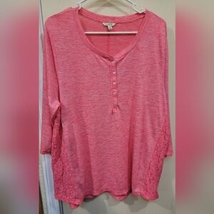 Lace inset Henley